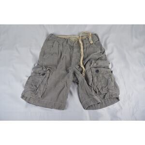 Vtg Abercrombie & Fitch Mens Shorts 30 Cargo Hickory Striped Blue White Military